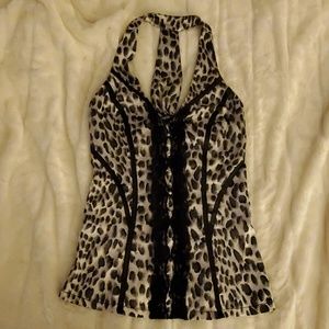 XOXO gray black and white cheetah print shirt